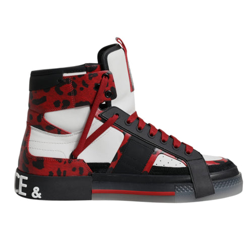 Dolce & Gabbana Multicolor Leather High Top Sneakers Shoes