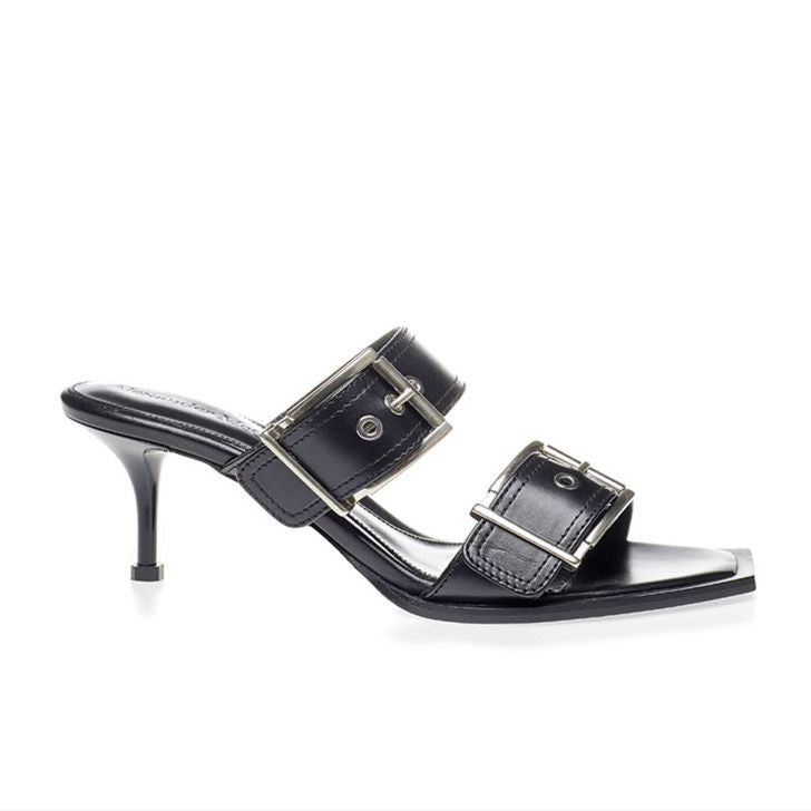 Alexander McQueen Timeless Black Leather Sandals