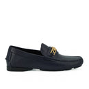Versace Navy Blue Calf Leather Loafers