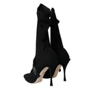 Dolce & Gabbana Black Stiletto Mid Calf Boots