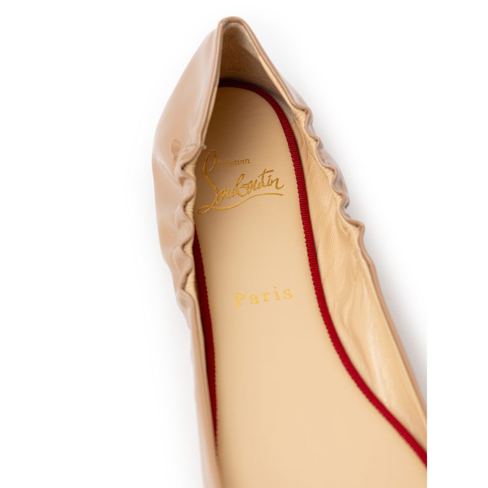 Christian Louboutin Beige Patent Leather Flats