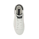 Dolce & Gabbana White Men’s Sneakers with Black Detailing & Red Stitching