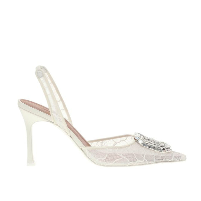 Amina Muaddi Camelia slingback lace Pumps