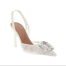 Amina Muaddi Camelia slingback lace Pumps