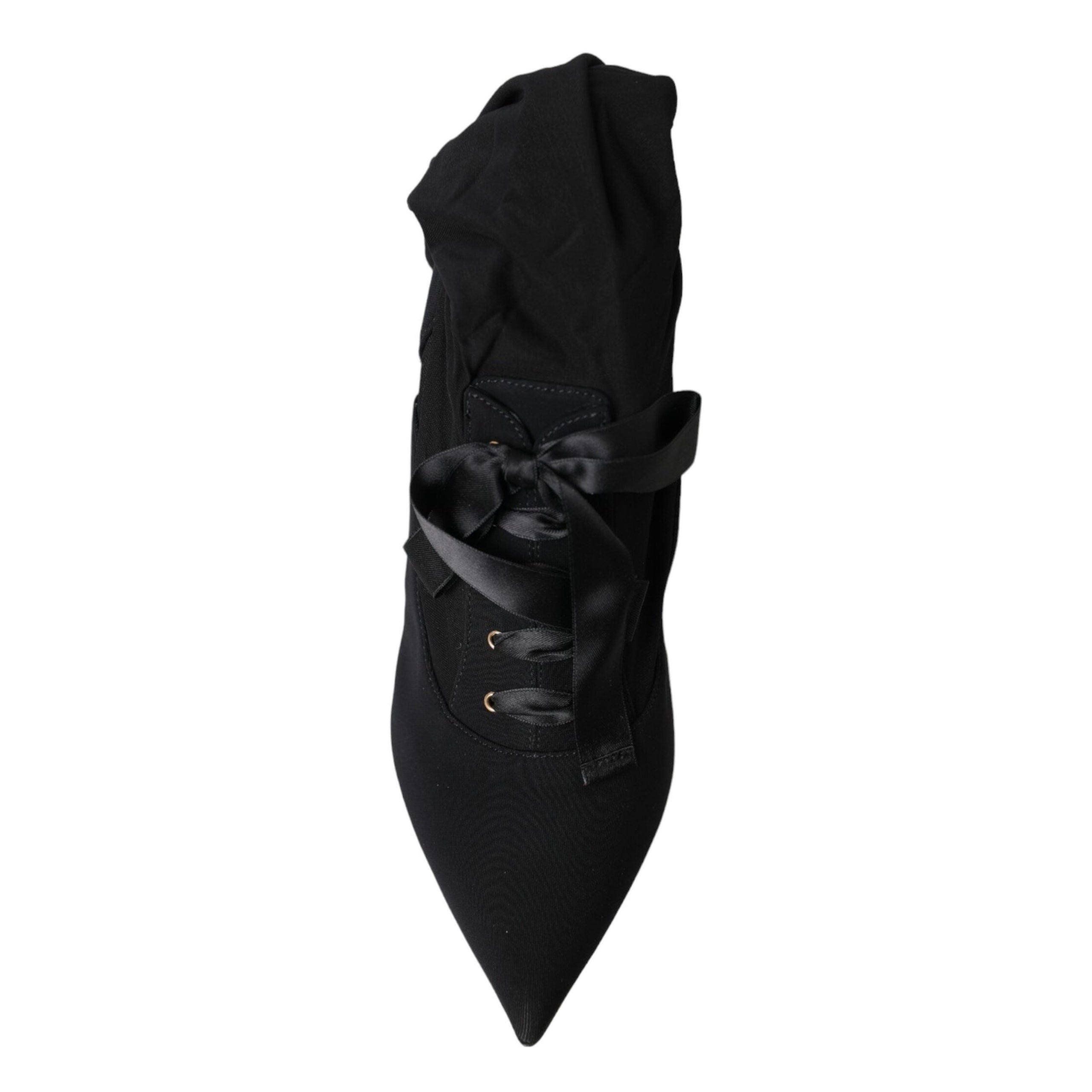 Dolce & Gabbana Black Stiletto Mid Calf Boots