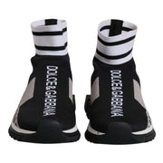 Dolce & Gabbana Black Gray Sorrento Socks Women Sneakers Shoes