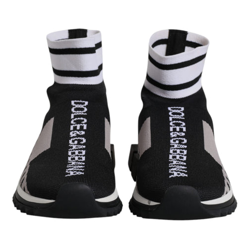 Dolce & Gabbana Black Gray Sorrento Socks Women Sneakers Shoes