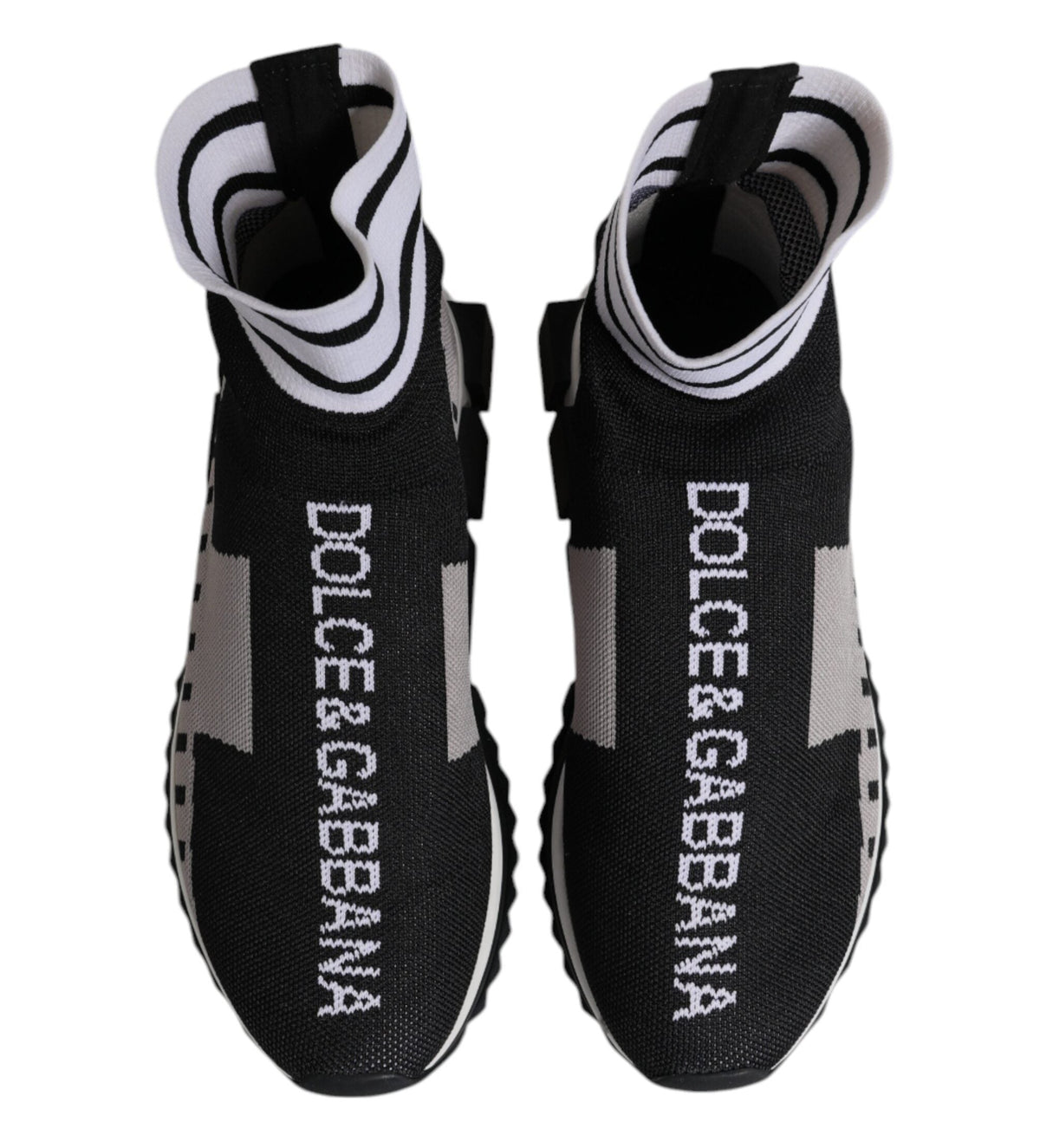 Dolce & Gabbana Black Gray Sorrento Socks Women Sneakers Shoes