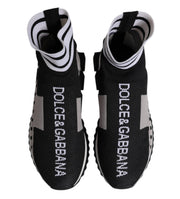 Dolce & Gabbana Black Gray Sorrento Socks Women Sneakers Shoes