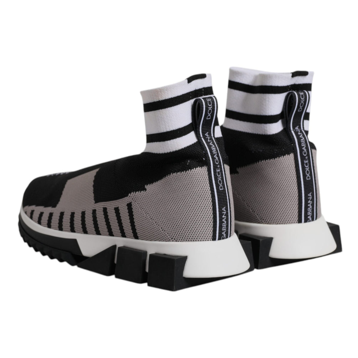 Dolce & Gabbana Black Gray Sorrento Socks Women Sneakers Shoes