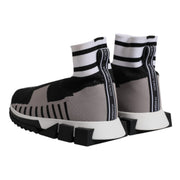Dolce & Gabbana Black Gray Sorrento Socks Women Sneakers Shoes