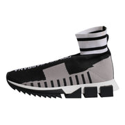 Dolce & Gabbana Black Gray Sorrento Socks Women Sneakers Shoes