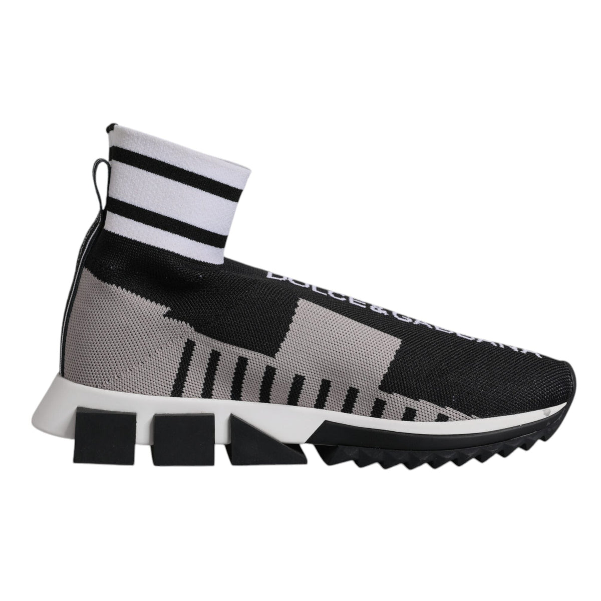 Dolce & Gabbana Black Gray Sorrento Socks Women Sneakers Shoes