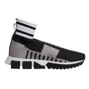 Dolce & Gabbana Black Gray Sorrento Socks Women Sneakers Shoes