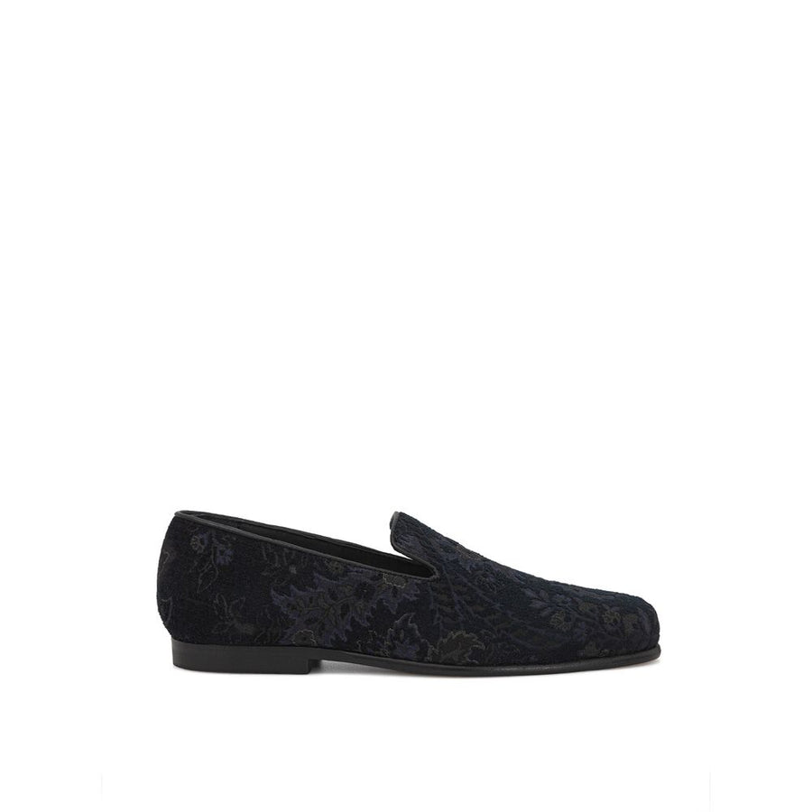 Etro Blue Leather Slip-On Loafers