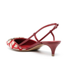 Valentino Garavani Red & Beige Toile Iconographe Pumps