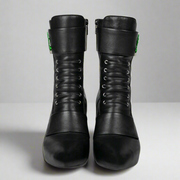 Michaela V Marta Black Leather Knee-High Boots