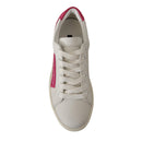 Dolce & Gabbana White & Pink Leather Women’s Sneakers