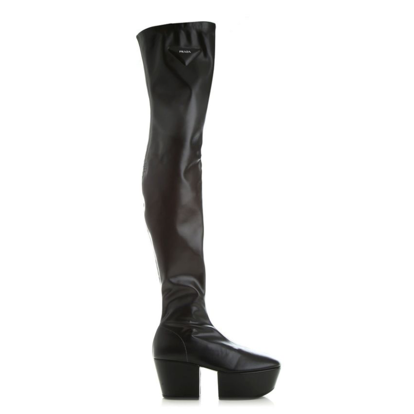 Prada Leather Platform Boots