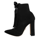 Dolce & Gabbana Black Jersey Stretch Ankle Booties Shoes