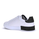 Dolce & Gabbana White Sneakers w Black Heel Detailing