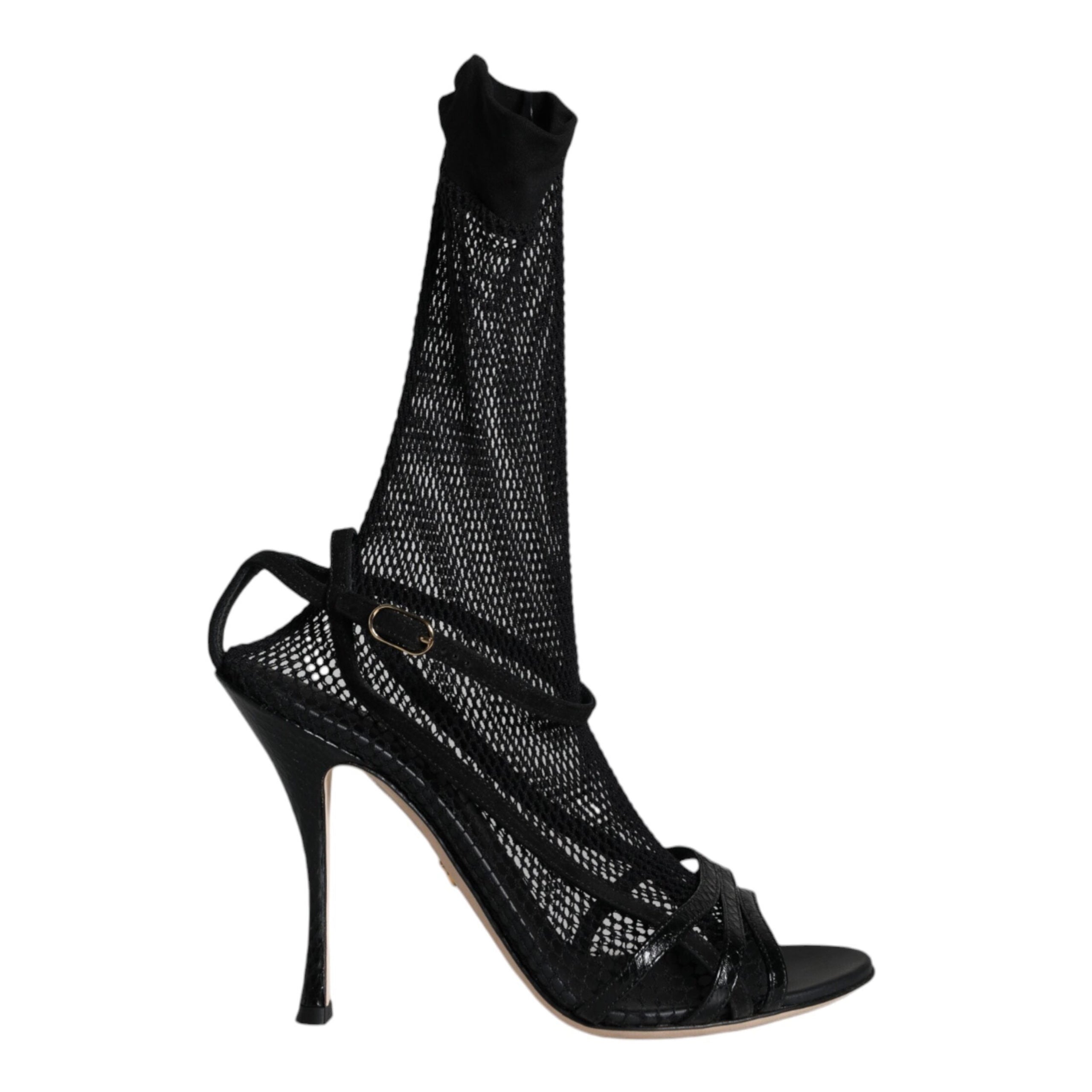 Dolce & Gabbana Black Mesh Sandals