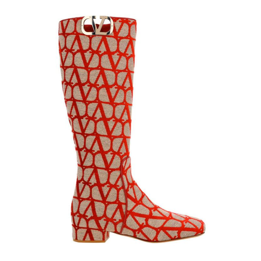 Valentino Garavani Canvas Logo Boots