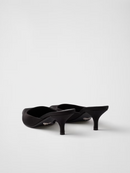 Prada Black Satin Sabot