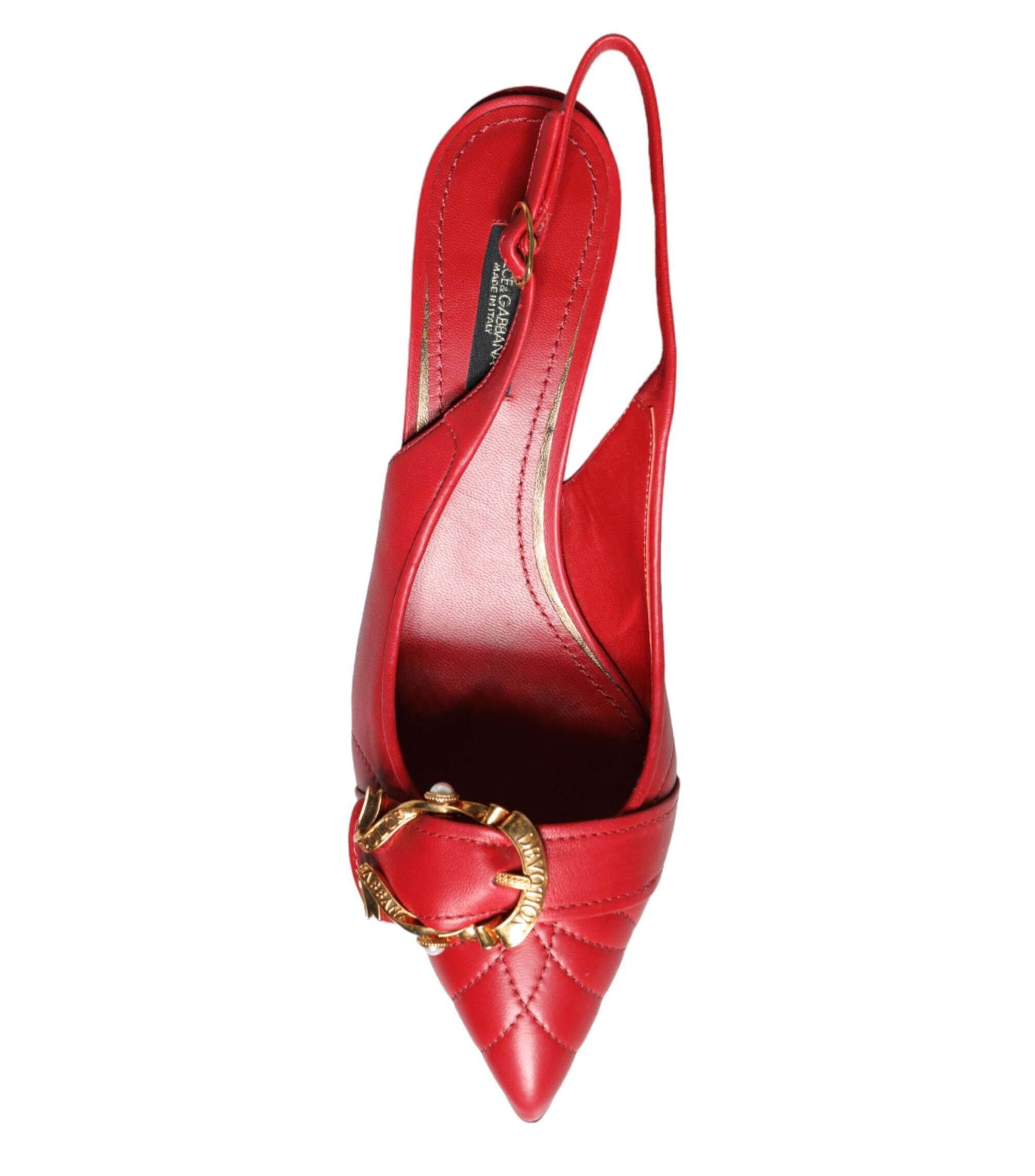 Dolce & Gabbana Red Devotion Leather Heels