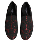 Dolce & Gabbana Red Black Jacquard Loafers