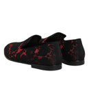 Dolce & Gabbana Red Black Jacquard Loafers