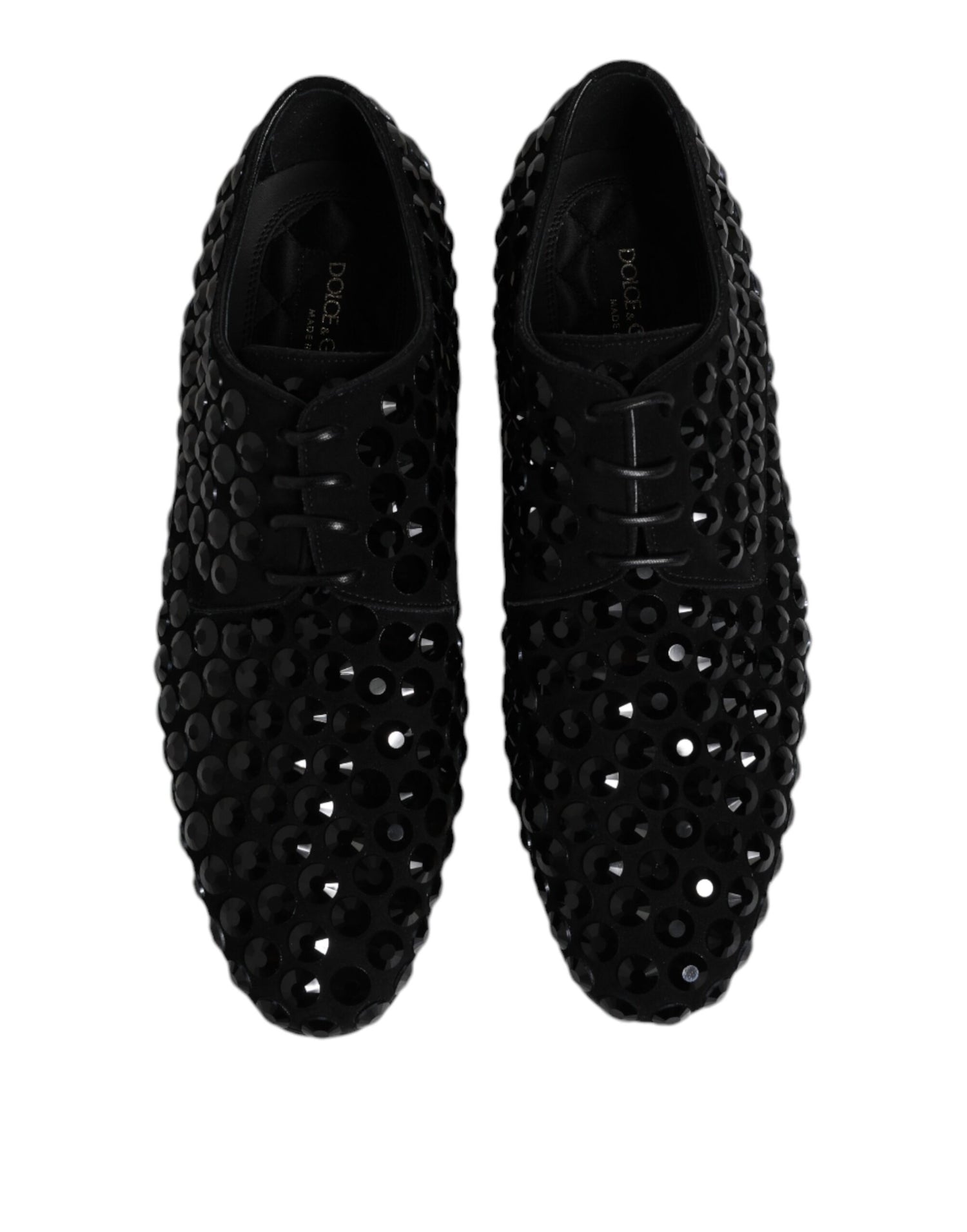 Dolce & Gabbana Black Strass Derby Shoes