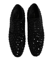 Dolce & Gabbana Black Strass Derby Shoes