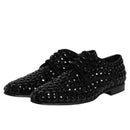 Dolce & Gabbana Black Strass Derby Shoes