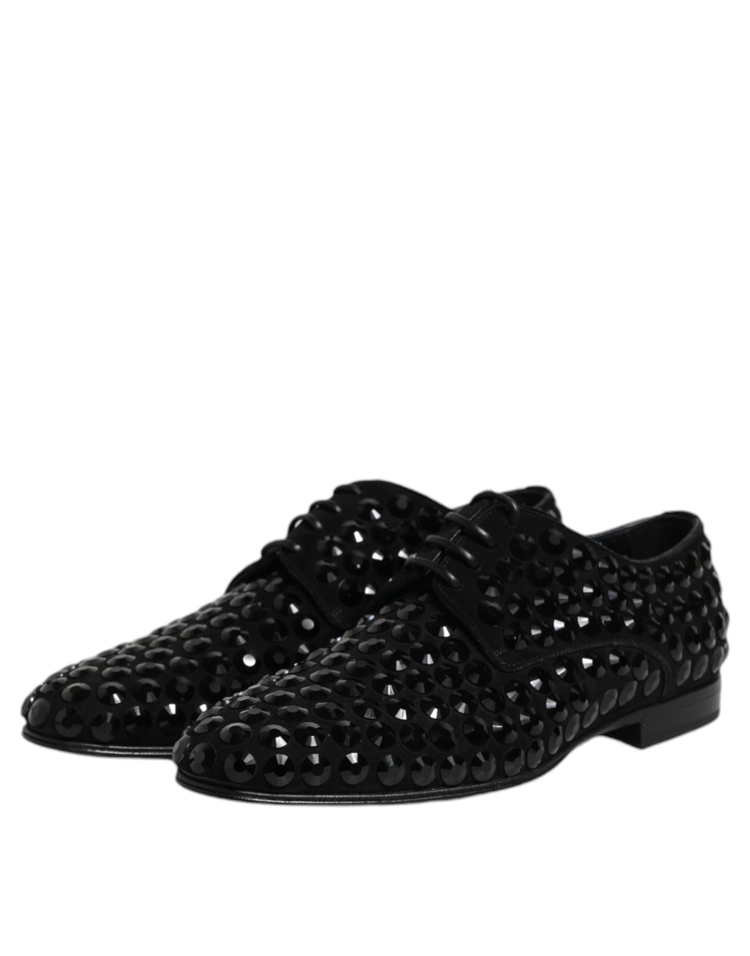 Dolce & Gabbana Black Strass Derby Shoes