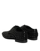 Dolce & Gabbana Black Strass Derby Shoes