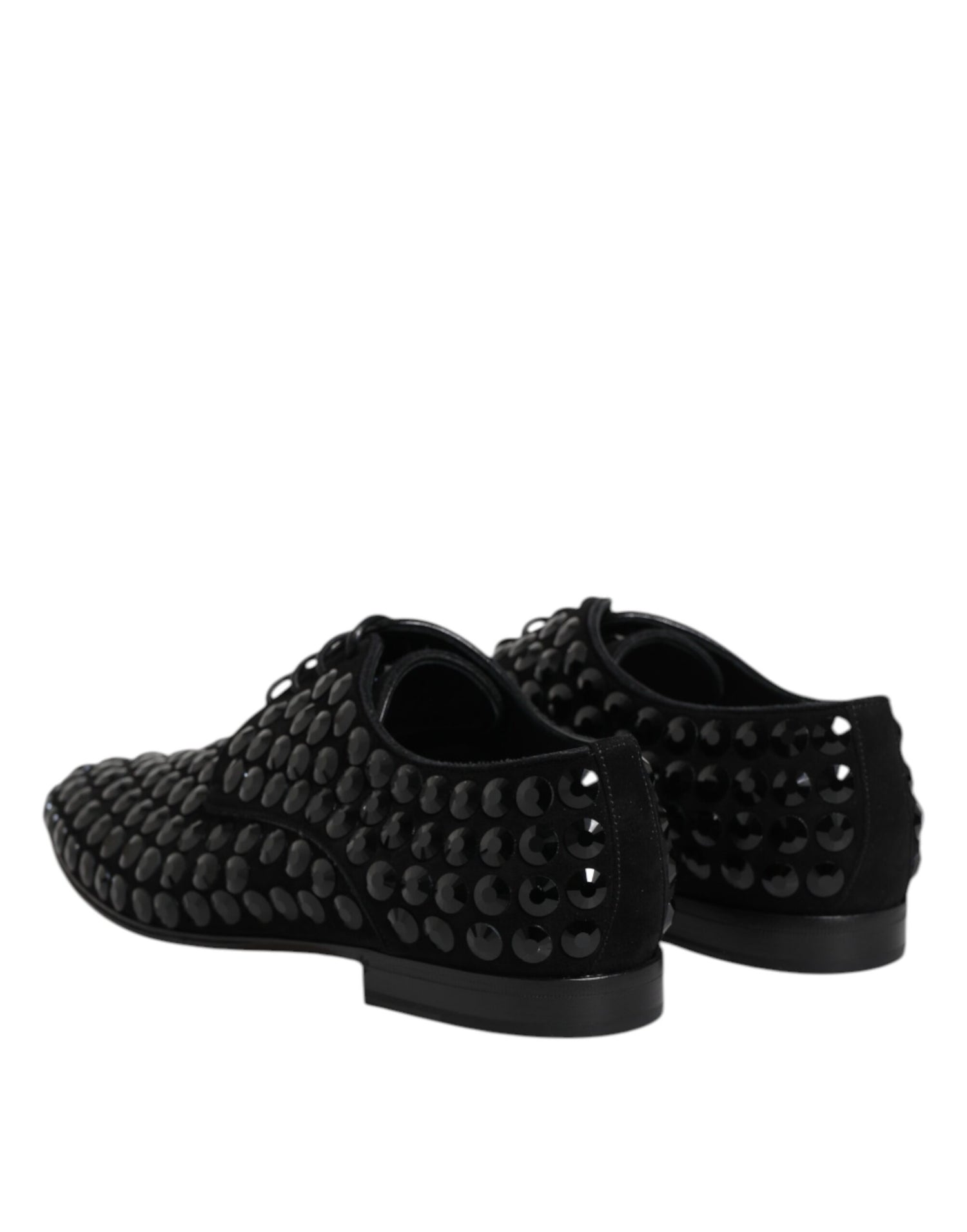 Dolce & Gabbana Black Strass Derby Shoes