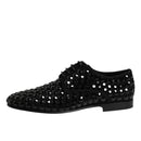 Dolce & Gabbana Black Strass Derby Shoes