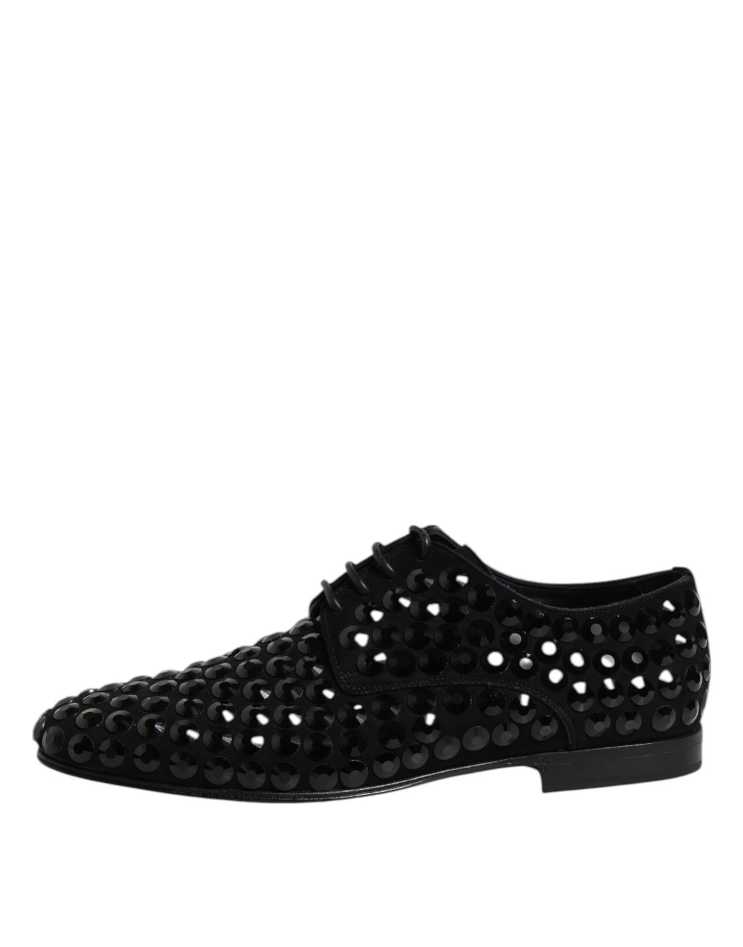 Dolce & Gabbana Black Strass Derby Shoes