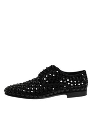 Dolce & Gabbana Black Strass Derby Shoes