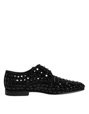 Dolce & Gabbana Black Strass Derby Shoes