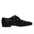 Dolce & Gabbana Black Strass Derby Shoes