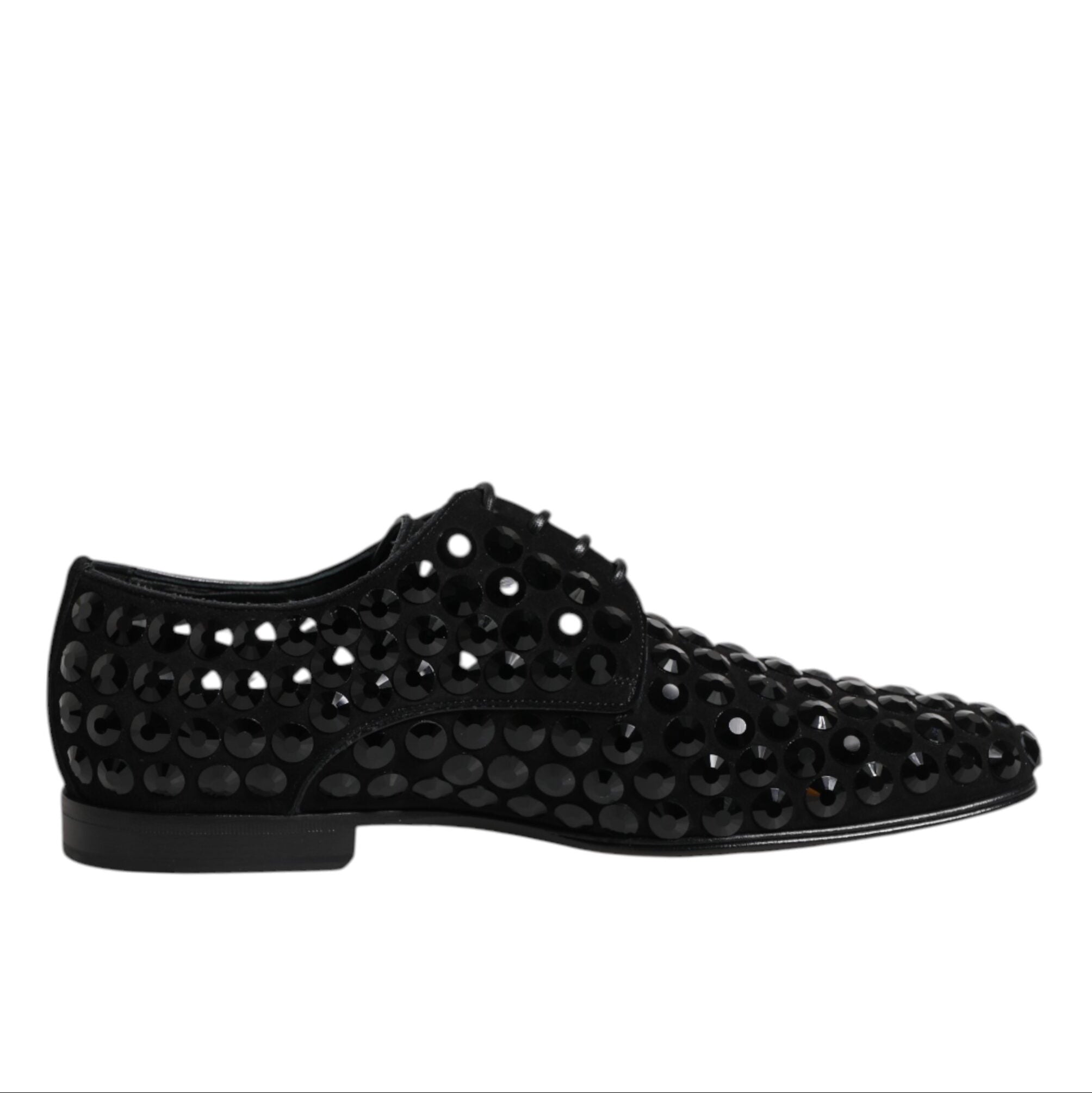 Dolce & Gabbana Black Strass Derby Shoes