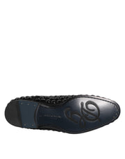 Dolce & Gabbana Black Strass Derby Shoes
