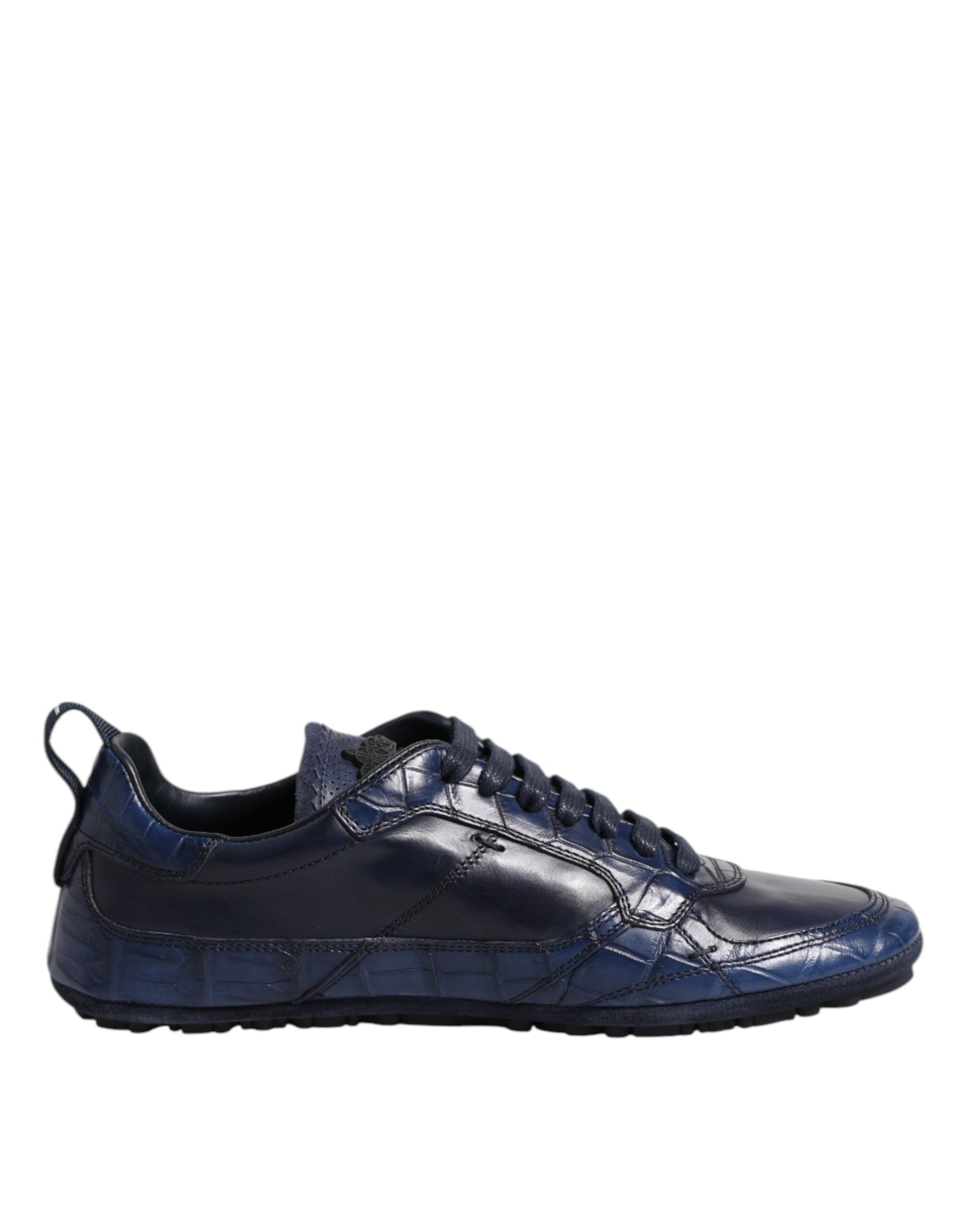 Dolce & Gabbana Dark Blue Leather Low Top Men's Shoes