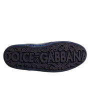 Dolce & Gabbana Navy Crocodile Leather Low-Top Sneakers