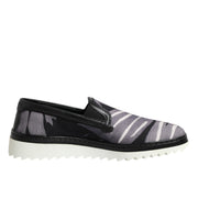 Dolce & Gabbana Black Tropical Slip On Men Sneakers Shoes