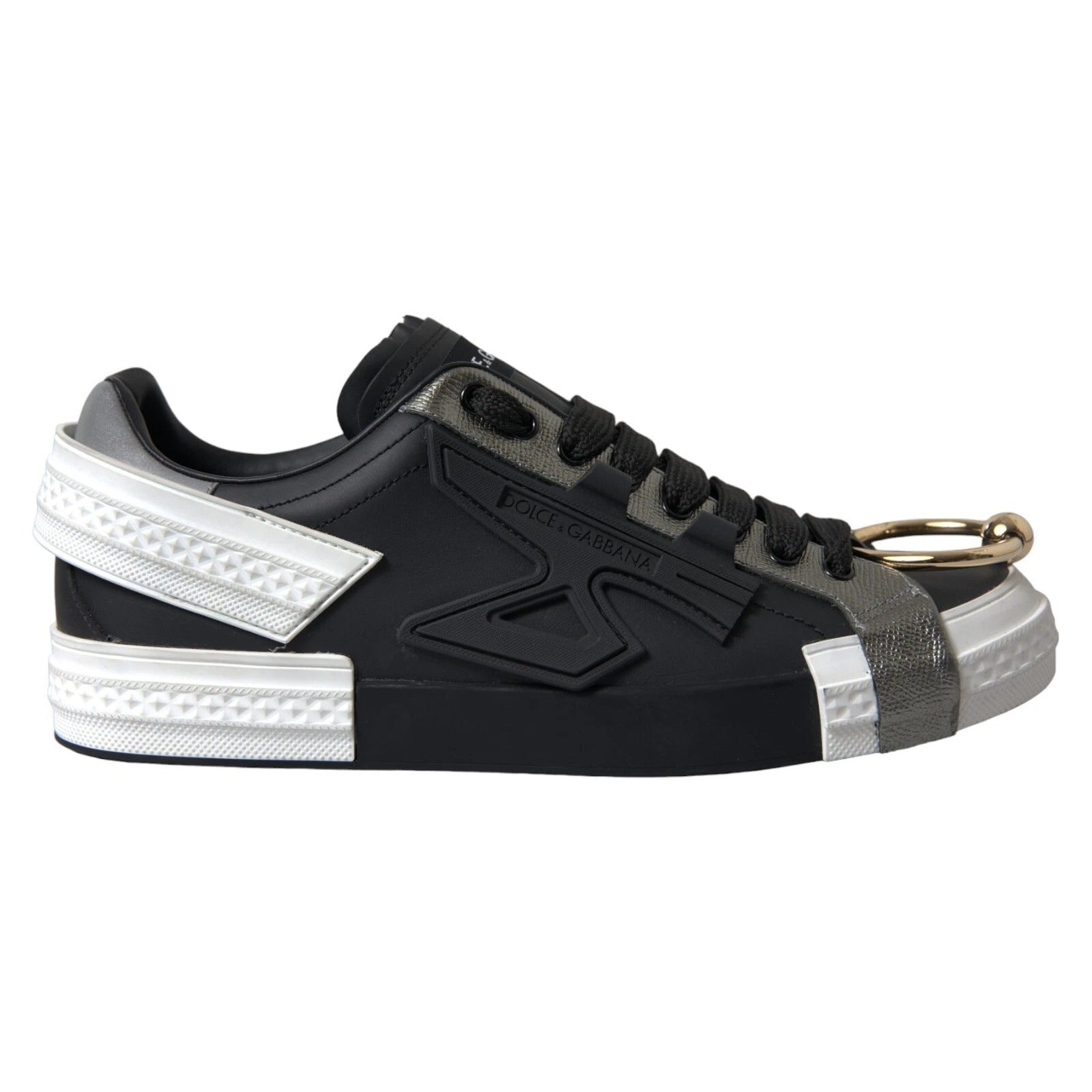 Roberto Cavalli Black Leather Sneaker