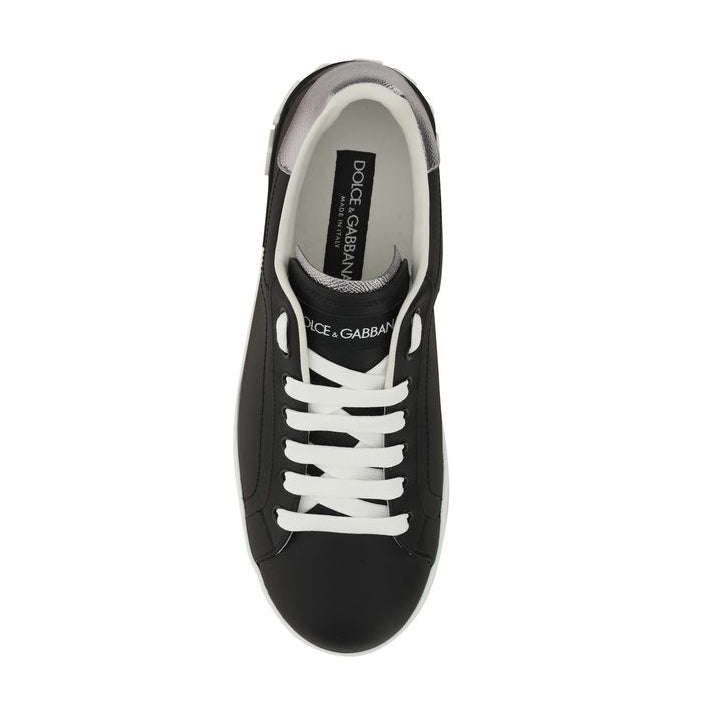 Dolce & Gabbana Black Sneakers With Silver Detailing