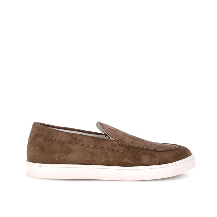 Brunello Cucinelli Brown Suede Slip-on Sneakers